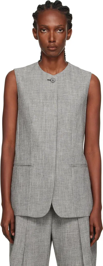 Lanvin Gray Button Vest In Gray