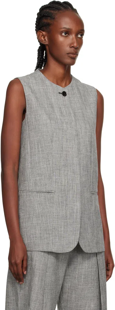 Lanvin Gray Button Vest In Gray