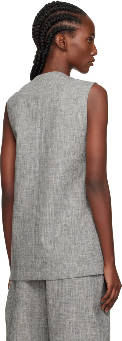 Lanvin Gray Button Vest In Gray