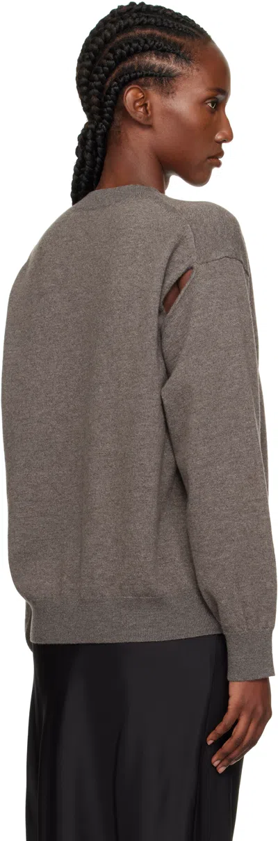 Rohe Róhe Crew-neck With Open Armhole Sweater In Brown