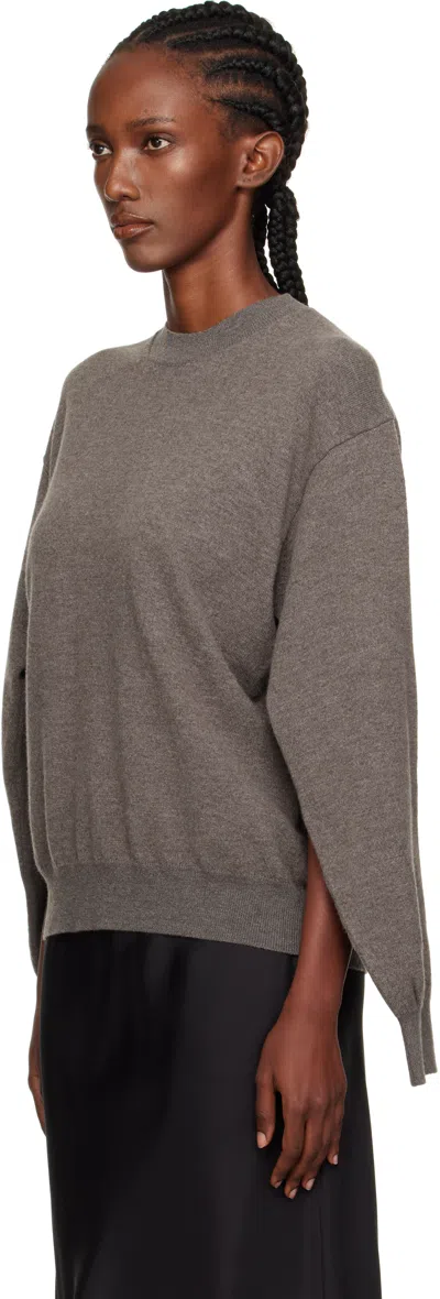 Rohe Róhe Crew-neck With Open Armhole Sweater In Brown