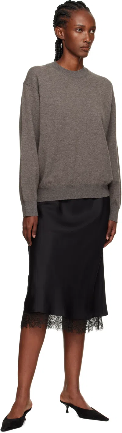 Rohe Róhe Crew-neck With Open Armhole Sweater In Brown