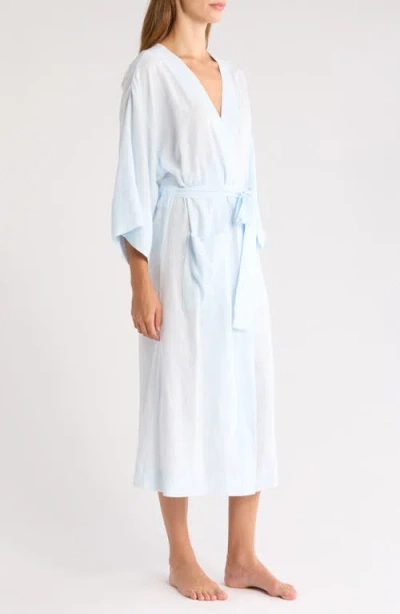 Nordstrom Vacation Linen Blend Robe In Blue