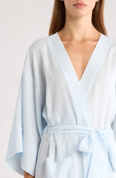 Nordstrom Vacation Linen Blend Robe In Blue