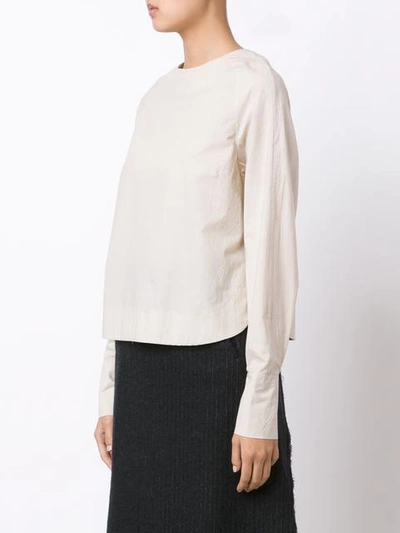 Shop Song For The Mute Round Neck Top - Neutrals In Nude & Neutrals