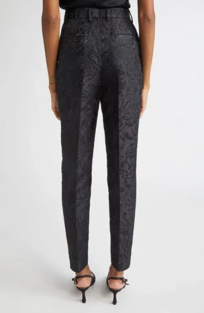 Dolce & Gabbana Floral Jacquard Pants In Black