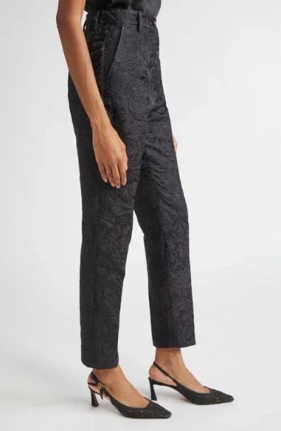 Dolce & Gabbana Floral Jacquard Pants In Black
