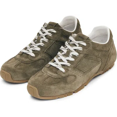 Alohas Tb.56 Suede Cream Leather Sneakers In Green