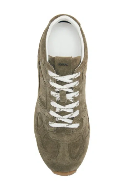 Alohas Tb.56 Suede Cream Leather Sneakers In Green