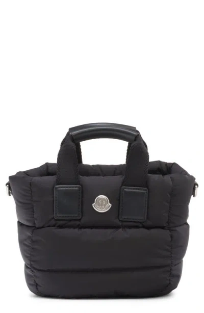 Moncler Micro Shoulder Bag With Quilted Design And Removable Strap In Black