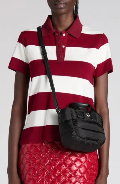 Moncler Micro Shoulder Bag With Quilted Design And Removable Strap In Black