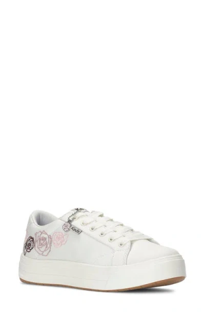 Keds Women's Park Canvas Rose Embroidery Lace Up Canvas Sneakers In Multi