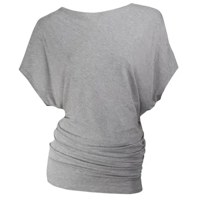 Me&thee Women's Fathom Out Grey Marl Bamboo A-symmetric Jersey Tee In Gray