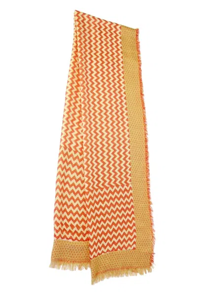 Saachi Sunburst Chevron Scarf In Orange