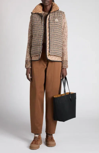 Moncler Marled Wool Crewneck Sweater In Brown