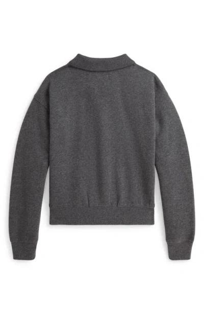 Polo Ralph Lauren Ralph Lauren Logo Fleece Polo Sweatshirt In Gray