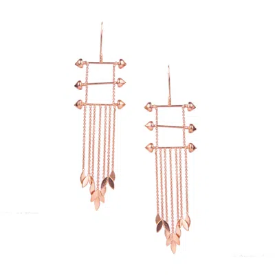 Dhwani Bansal Women's Rose Gold Gold Sifar Flow Earrings