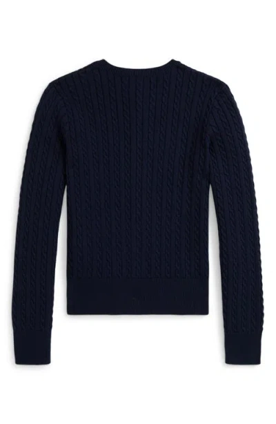 Polo Ralph Lauren Ralph Lauren Polo Bear Mini-cable Cotton Cardigan In Black