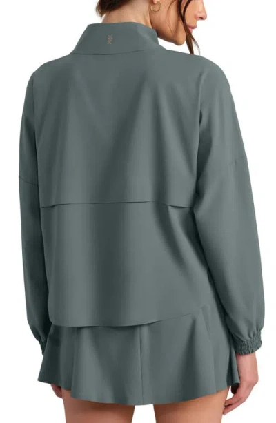 Rhone Mirage Water-repellent Half-zip Jacket In Gray