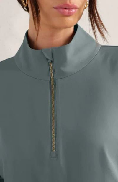 Rhone Mirage Water-repellent Half-zip Jacket In Gray