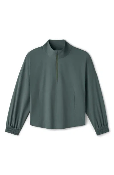 Rhone Mirage Water-repellent Half-zip Jacket In Gray