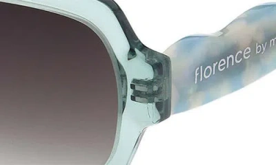 Florence By Mills 55mm Rectangular Sunglasses In Green