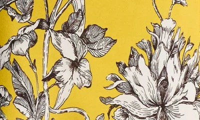 Alice And Olivia Kiro Blooming Wild Golden Hour Midi Slip Dress In Yellow