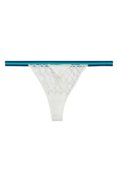 Fleur Du Mal Serena Net Thong In White