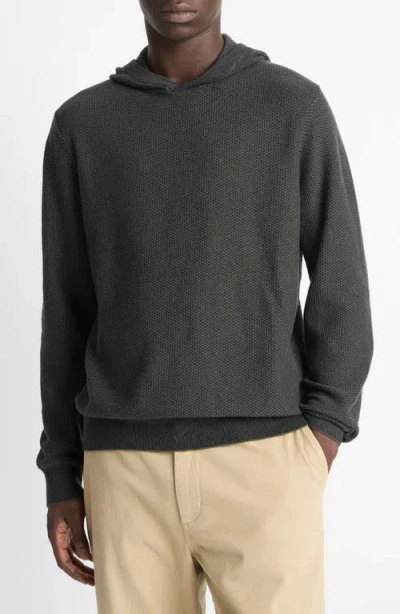 Vince Geo Jacquard Long Sleeve Hoodie In Gray