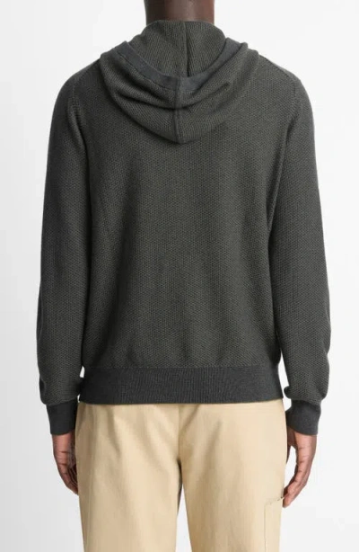 Vince Geo Jacquard Long Sleeve Hoodie In Gray