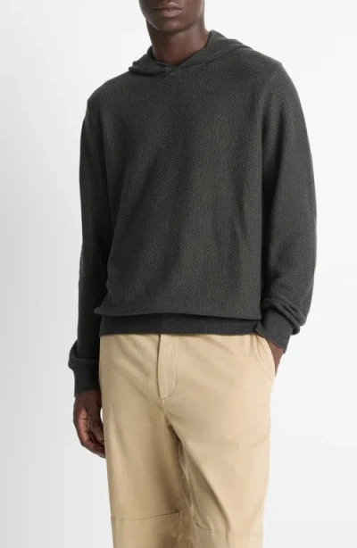 Vince Geo Jacquard Long Sleeve Hoodie In Gray