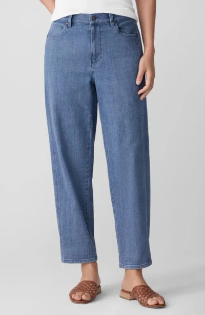 Eileen Fisher High Rise Straight Ankle Jeans In Blue