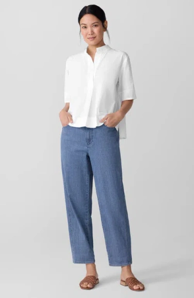 Eileen Fisher High Rise Straight Ankle Jeans In Blue