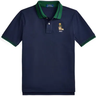 Polo Ralph Lauren Polo Bear Cotton Polo Shirt In Blue
