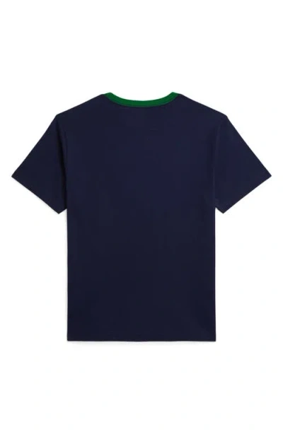 Polo Ralph Lauren Big Boys Logo Color Blocked T-shirt In Blue