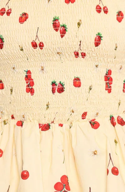 Petal And Pup Petal & Pup Remira Smocked Ruffle Top In Neutral