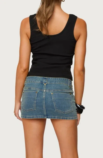 Edikted Beach Babe Pearly Button Tank In Black