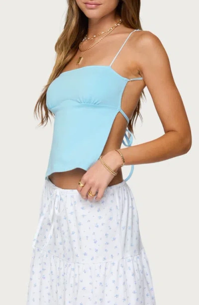 Edikted Jinx Open-back Top In Blue