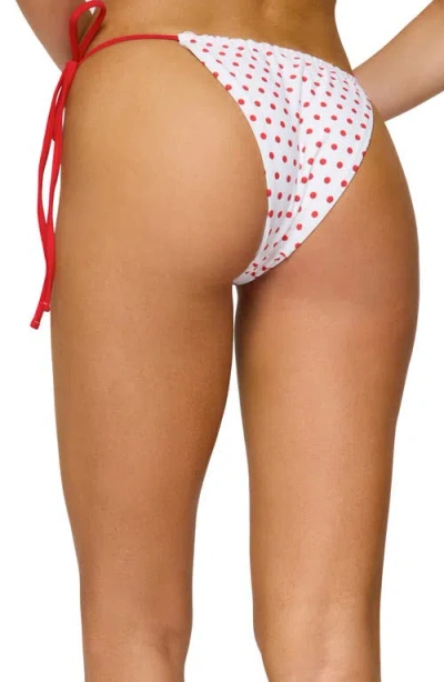Edikted Leigh Polka Dot String Bikini Bottoms In Multi