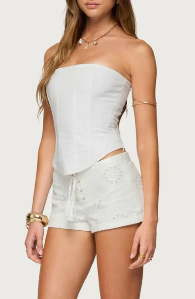 Edikted Hadar Strapless Corset Top In White
