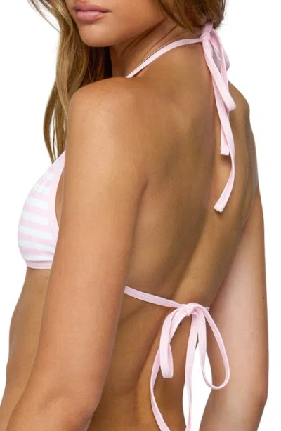 Edikted Jayla Striped Triangle Bikini Top In Pink