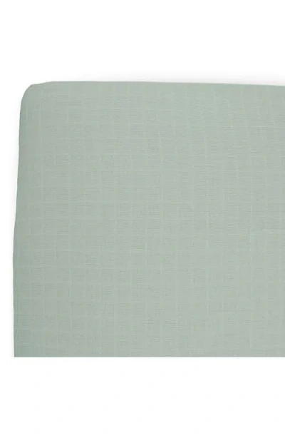 Little Unicorn Organic Cotton Muslin Crib Sheet In Green