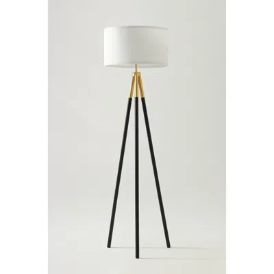 Brightech Levi 61" Modern Led Floor Lamp With Gold Accent, Bulb Included In White
