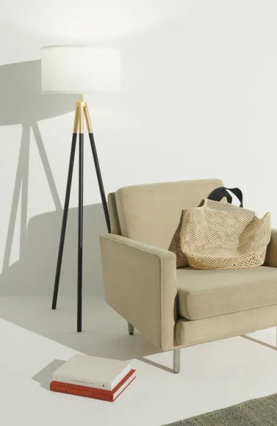 Brightech Levi 61" Modern Led Floor Lamp With Gold Accent, Bulb Included In White