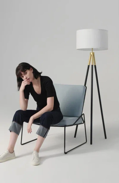 Brightech Levi 61" Modern Led Floor Lamp With Gold Accent, Bulb Included In White