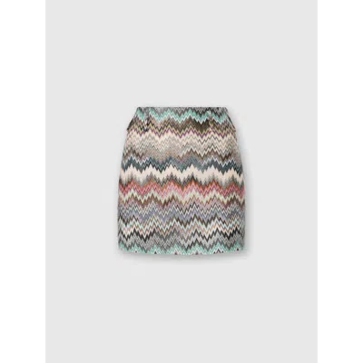 Missoni Handcrafted Zigzag Patterned Above-the-knee Skirt In Multi