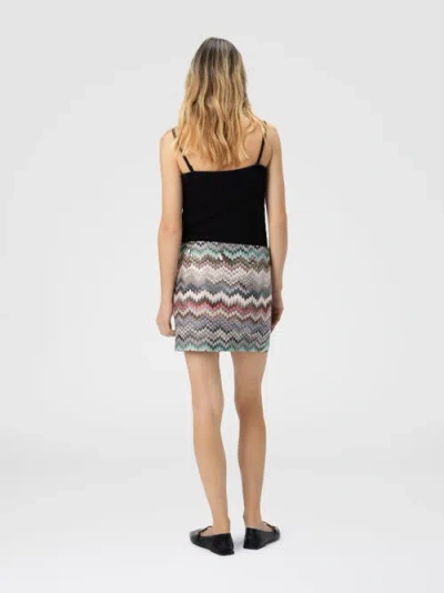 Missoni Handcrafted Zigzag Patterned Above-the-knee Skirt In Multi