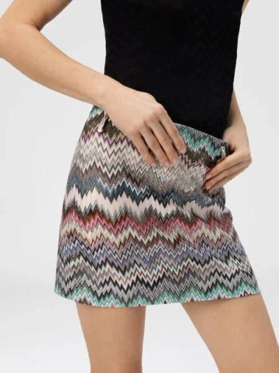 Missoni Handcrafted Zigzag Patterned Above-the-knee Skirt In Multi