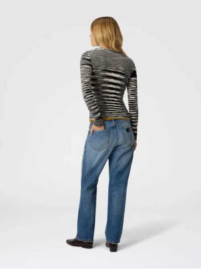 Missoni Crew Neck Sweater With Flame Pattern In Cashmere Blend In Black