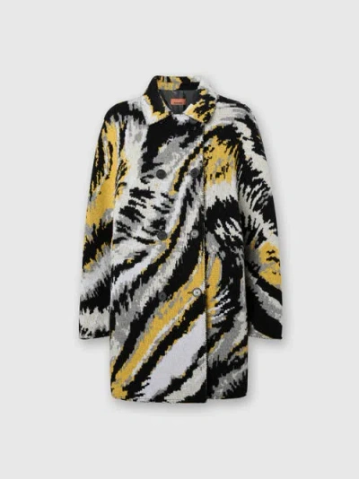 Missoni Double-breasted Caban With Tiger Pattern In Multi